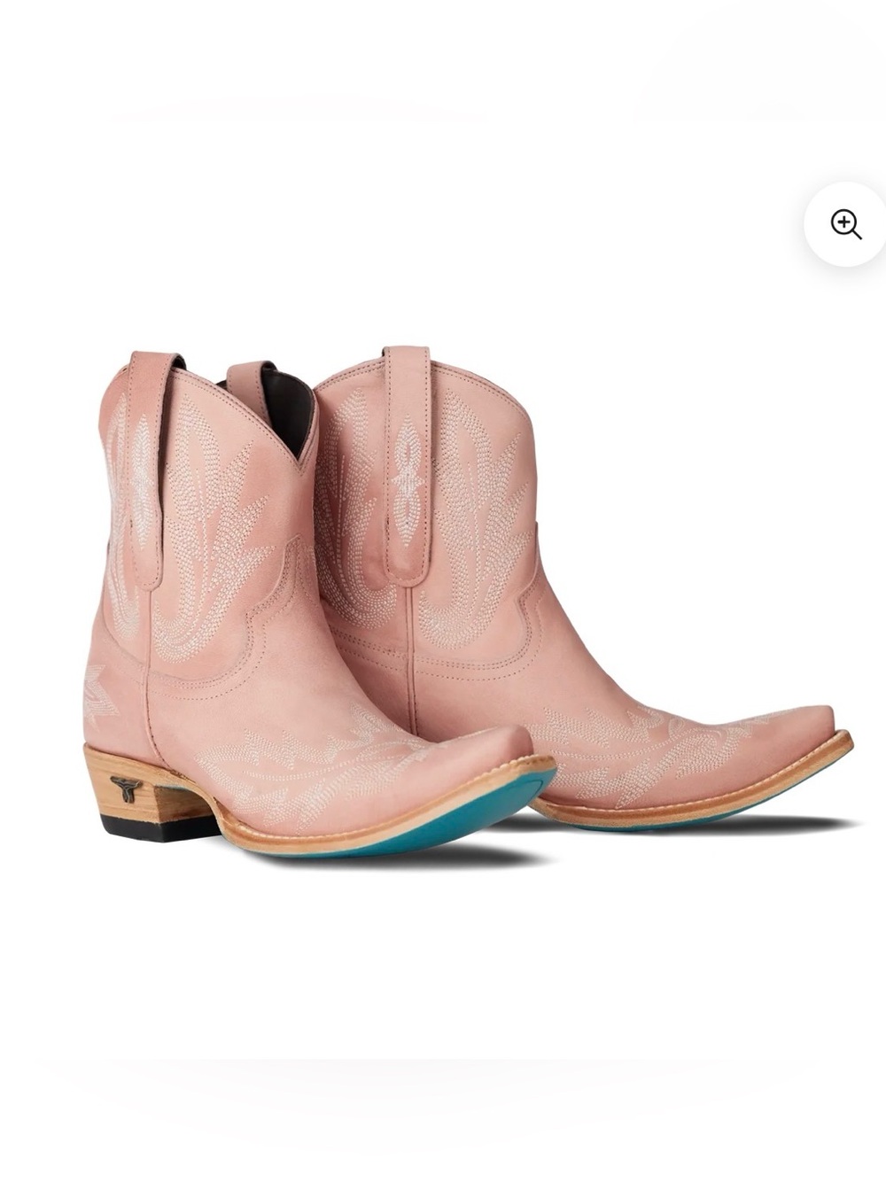 Lane Pink Embroidered Western Ankle Booties